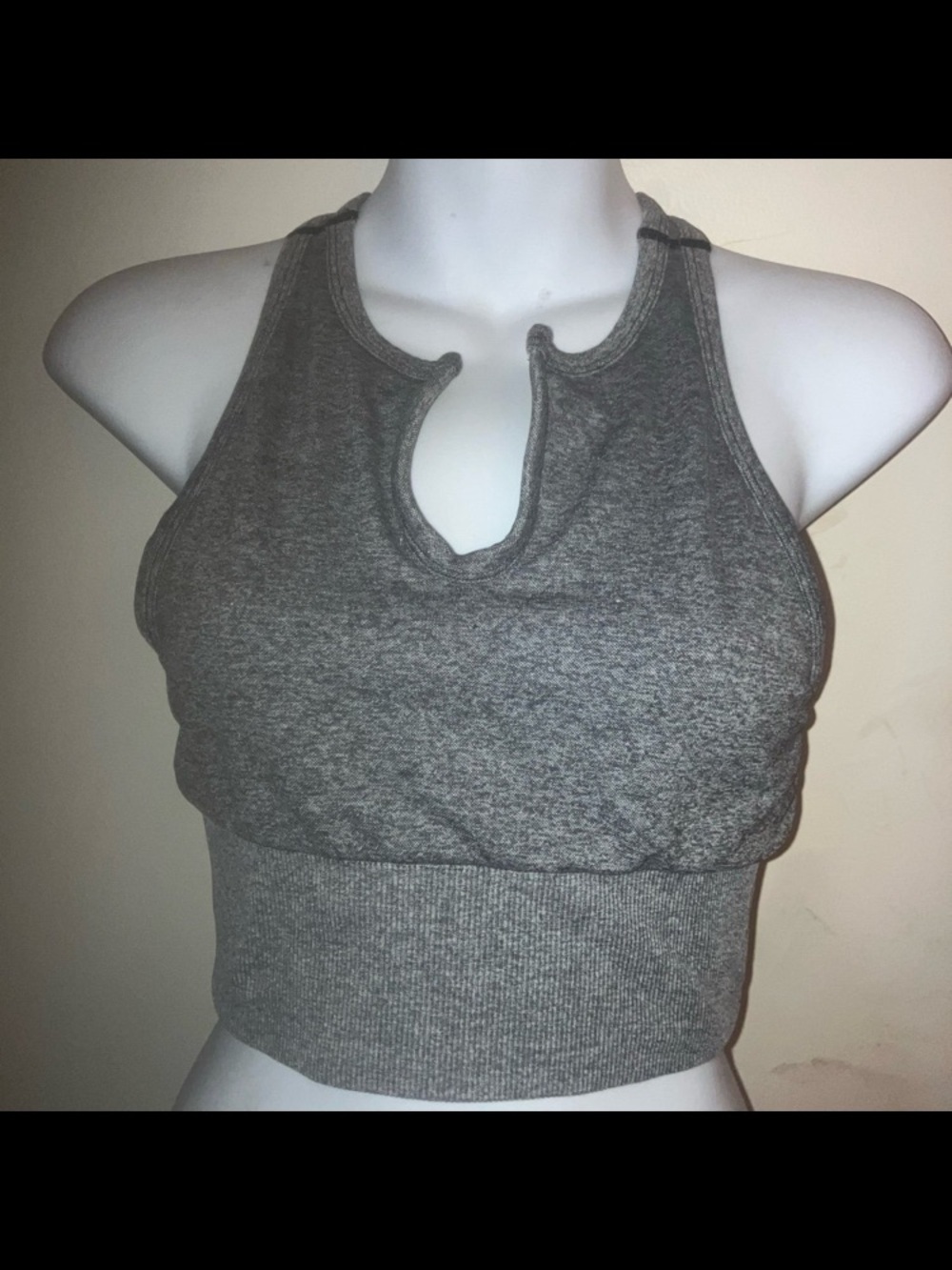 PINK Victoria's Secret Heather Gray Racerback Sports Bra